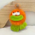 Lindo llavero de peluche naranja rana monstruo colgante suave mochila regalo ideal - 11cm / Naranja con boca verde