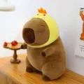 Cute capybara plush toy with hat, soft stuffed animal doll for gifts and bedroom decor. - 23cm / Chicken
