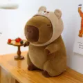Cute capybara plush toy with bear hat soft stuffed doll birthday gift for kids and girls - 23cm / Teddy Bear