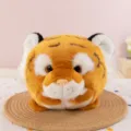 Cute round tiger plush toy soft spherical stuffed doll kawaii animal crossbody bag gift - Yellow Tiger Round Doll