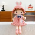 Cute plush doll in a pink dress with a bunny hat, soft stuffed toy for girls and kids gift. - Pink Girl / 52cm