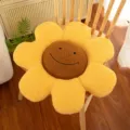 Cute sunflower plush cushion for chair and floor, thick and comfortable home decor. - 40 cm / Yellow