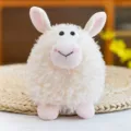 Cute fluffy sheep plush toy, chubby stuffed animal doll for kids and girlfriend gift. - Aries