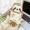 Cute cartoon animal plush toy pendant, soft bean bag decompression doll for daily gift. - 18cm with Lanyard / Beanbag - Sloth