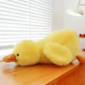 Fluffy yellow duck plush toy cute prone pillow soft stuffed animal doll for kids gift - 30 cm / Yellow