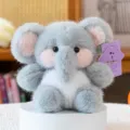 Cute grey elephant plush toy with pink cheeks, soft stuffed animal for kids and home decor - Chubby Elephant