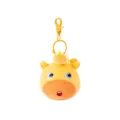 Carino portachiavi in peluche di capibara giallo con cappello d'arancia, ciondolo morbido. - Curioso