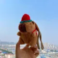 Cute capybara plush keychain bag pendant with knitted hat, soft stuffed animal accessory - Red Straw Hat Capybara