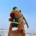 Cute crochet capybara keychain pendant with bikini style, perfect bag charm accessory. - Green Bikini Capybara