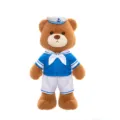 Cute brown teddy bear plush toy wearing a lovely blue sailor suit and matching sailor hat. - Dress-up Big Mouth Bear