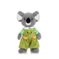 Cute koala plush toy with green striped shirt and overalls, perfect birthday gift for kids. - Dress-up Koala