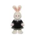 Cute plush rabbit toy in black sailor school uniform, soft stuffed doll birthday gift. - Rabbit Dress-up