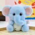 Schattige blauwe olifant pluche speelgoed zacht gevuld dier pop bureau metgezel cadeau - Olifant / 14 cm (met aromatherapie-korrels aan de onderkant)