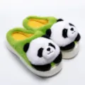 Cute cartoon panda plush slippers for cozy indoor winter wear, featuring soft thick soles. - 36-37 cm / Panda