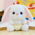Süßes weißes Plüschhasen-Spielzeug mit weichen Ohren, perfektes Geschenk und schöne Deko. - Kaninchen