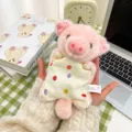 Cute pink plush pig bean bag toy, soft stress-relief hanging pendant for girls and gifts. - Beanbag - Pig