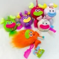 Colorful funny monster plush keychain fluffy big mouth bag pendant cute cartoon toy gift - Mixed Colors (Pack of 12)