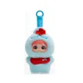 Cute mini plush doll keychain with blue furry hood, vinyl face and backpack pendant. - General Manager