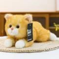 Cute lying orange cat plush toy simulation kitty doll soft stuffed animal office companion - 30cm / Yellow