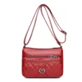 Borsa a tracolla rossa in morbida pelle trapuntata, elegante borsetta retrò per telefono donna. - modello A / Rosso