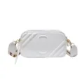 Sac bandoulière appareil photo matelassé blanc pour femme, élégant sac avec large sangle. - Blanc