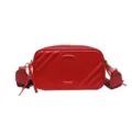 Sac à bandoulière matelassé rouge pour femme, sac photo tendance à sangle large. - Rouge