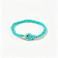 Bracelet en perles bleu turquoise fait main avec charm poisson mignon pour femme - Poisson À Pois Bleu Ciel