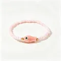 Bracelet en perles roses de style bohème fait main avec un joli pendentif poisson rose - Poisson rose