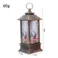 Retro LED Christmas lantern tabletop decorative light with Santa Claus and festive winter scene. - Bronze Santa