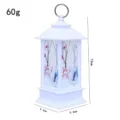 Christmas LED decorative lantern tabletop ornament with winter snowman design and hanging ring. - White Snowman