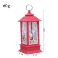 Linterna de Navidad LED roja decoración de mesa vintage con patrón de Papá Noel festivo. - Papá Noel Rojo