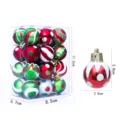 Ensemble de boules de Noël rouges et vertes suspensions pour sapin de fête décoration - 3cm/24 pièces / Rouge Vert Blanc