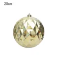 Gold 20cm faceted mirror Christmas ball ornament for holiday tree decoration and festive party. - 20cm / Gold