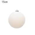 Matte flocked Christmas ball ornament 15cm tree hanging decoration for holiday party decor. - 15cm / Off White