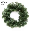 40cm Groene Kerstkrans Gesimuleerde Dennenboom Tak Sfeer Feestelijke Decoratie Huis 220g - 40cm 60T