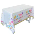 Nappe jetable en PEVA imperméable design dessin animé anniversaire fête de bébé - Nappe à lettres colorées 137*183 cm