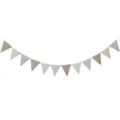 Colorful fabric and paper bunting banner for birthday party wedding and classroom decoration - Printed Burlap Pennant Banner (Light Brown & Beige)