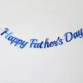 Blue metallic Father's Day letter banner hanging decoration for party event celebration. - Mirror Blue Father's Day Banner