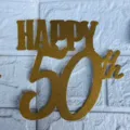 Gold glitter paper 50th birthday cake topper party dessert decoration accessory supply - 50th Birthday