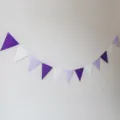 Purple white paper triangle flags banner for birthday party decoration wedding hanging bunting - Dark Light Purple White Bunting