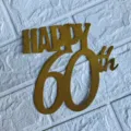 Gold glitter 60th birthday cake topper paper party decoration cake insert supplies - 60th Birthday