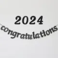 2024 banniere graduation noir paillete congratulations fete decoration suspension - Banderole de remise de diplôme noire 2024 et noir pailleté