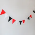 Colorful paper bunting triangular flags for birthday party wedding and holiday decoration - Black White Red Bunting