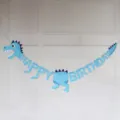 Blue Dinosaur Happy Birthday Banner Party Decoration Wall Hanging Supplies Item SKU - New Blue Dinosaur