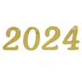 Bannière de chiffres 2024 dorés découpe décoration pour fête de remise des diplômes et an neuf. - Or miroir 2024