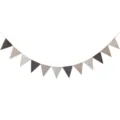 Hanging triangle bunting flags for party decoration, birthday, wedding, and kindergarten layout. - Printed Burlap Pennant Banner (Dark Brown & Light Brown)
