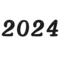 Bannière suspendue de numéro 2024 noir décoration de fête accessoire de photo - Noir 2024