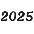 Chiffres noirs 2025 bannière suspendue de fête découpe décoration pour la remise. - Noir 2025