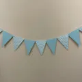 Blue and white chevron pennant banner for birthday party and festival celebration decoration. - Light Blue Pennant