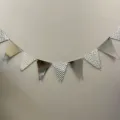 Metallic chevron triangle banner for birthday party decoration and celebration backdrop props. - Bronzing Silver Chevron Triangle Banner